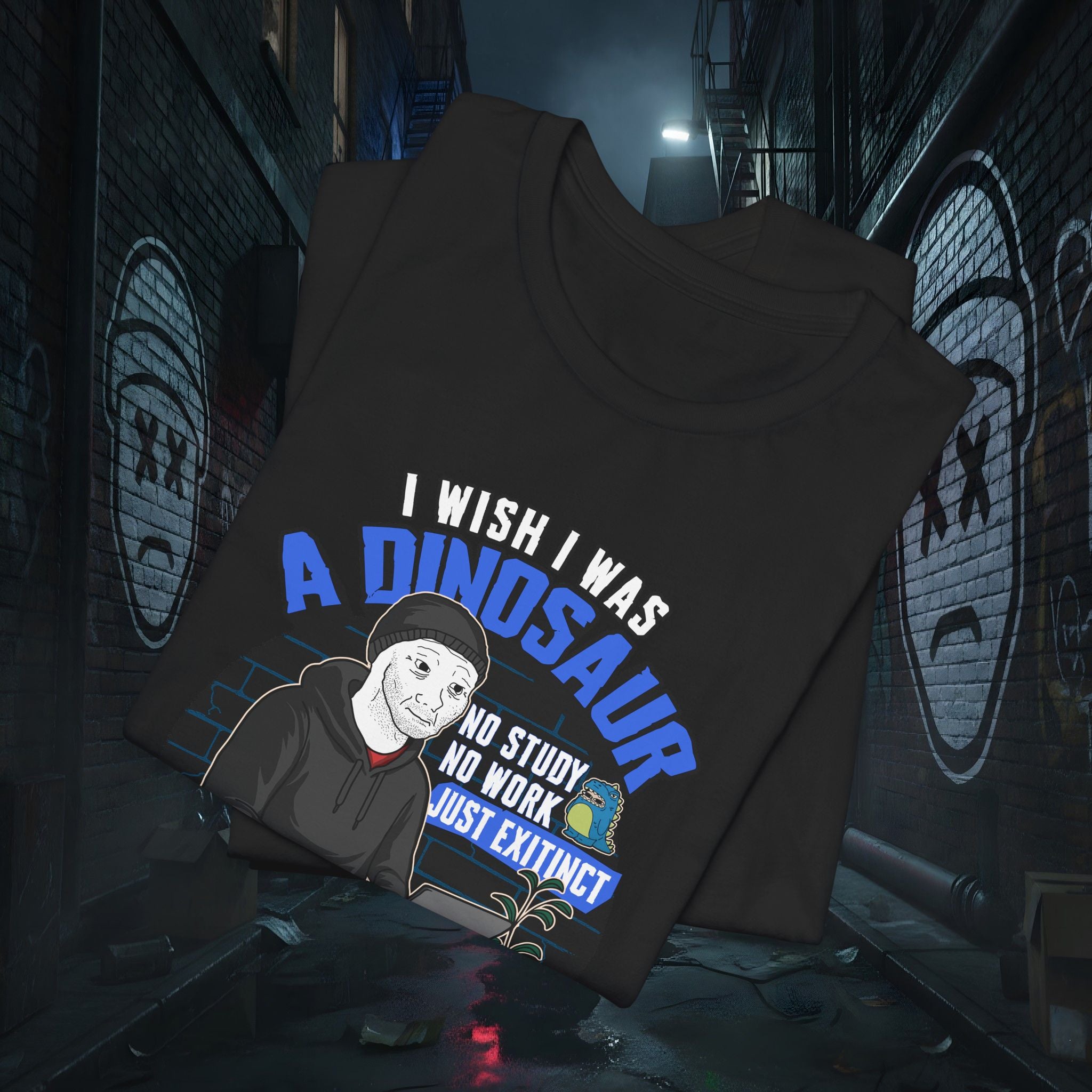 I Wish I Was A Dinosaur - Premium Doomer Graphic Tee