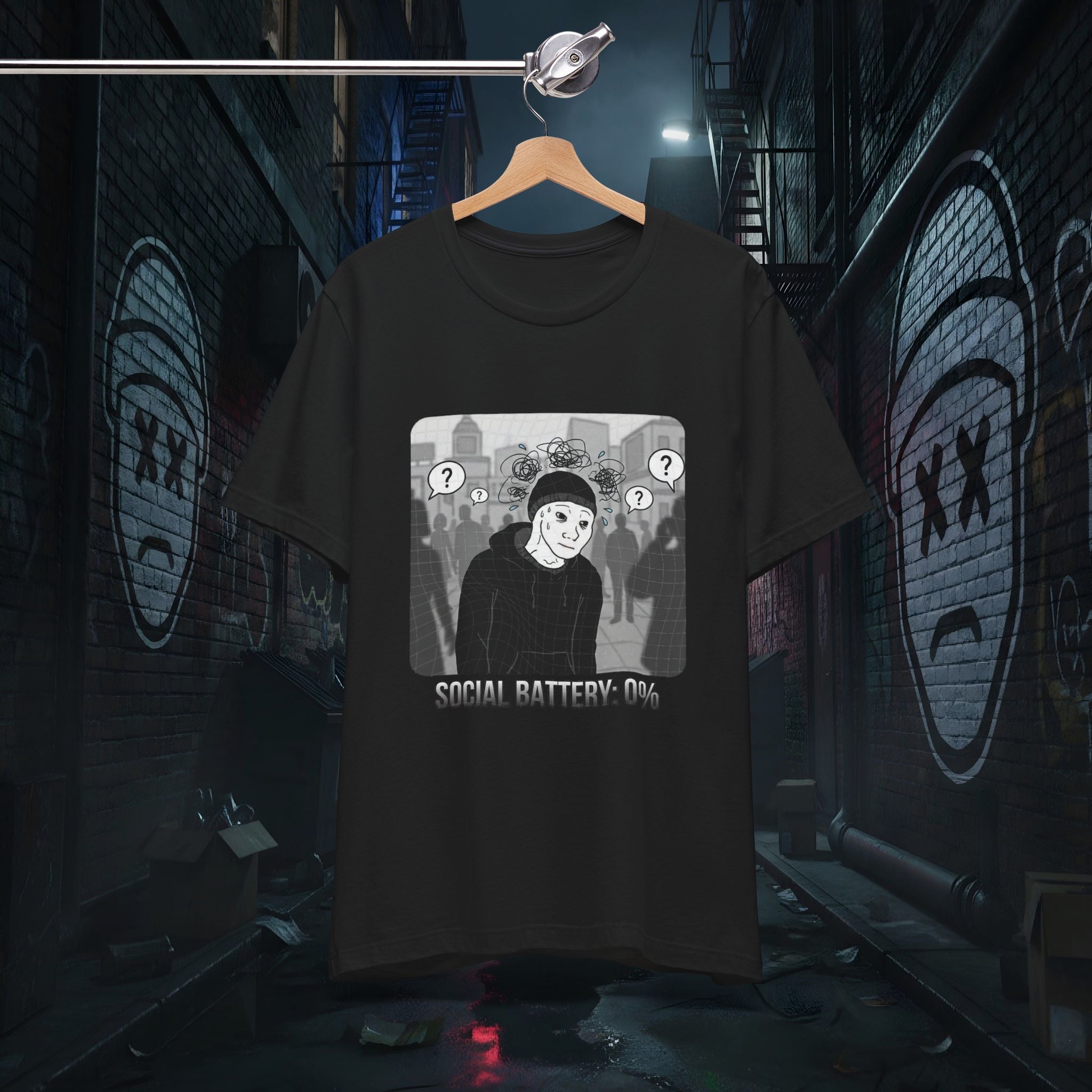 Social Battery 0% - Introvert Premium Graphic Tee