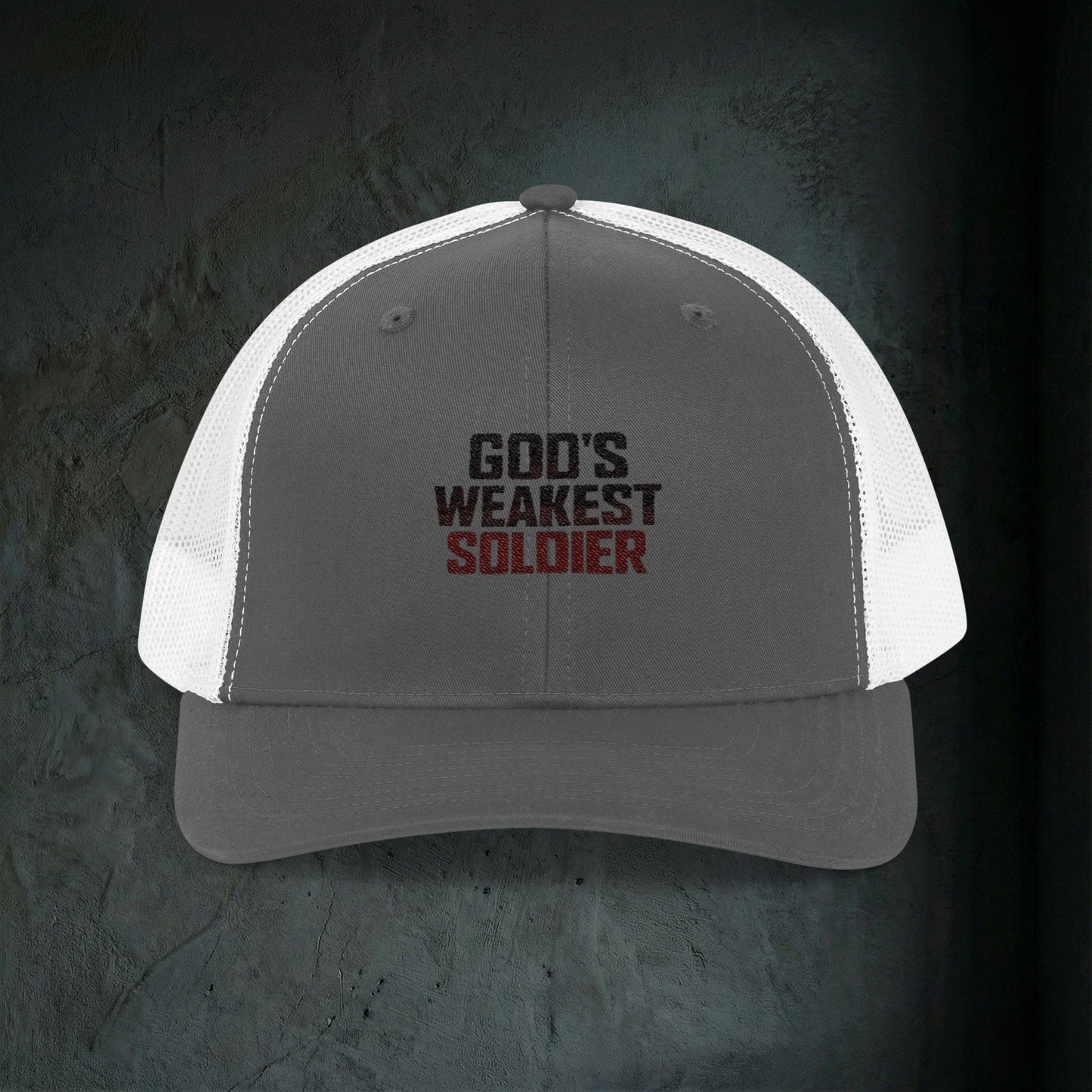 God's Weakest Soldier - Premium Doomer Trucker Hat