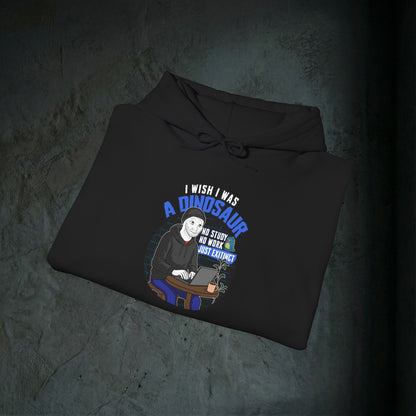 I Wish I Was A Dinosaur - Premium Graphic Hoodie (Doomer Aesthetic)
