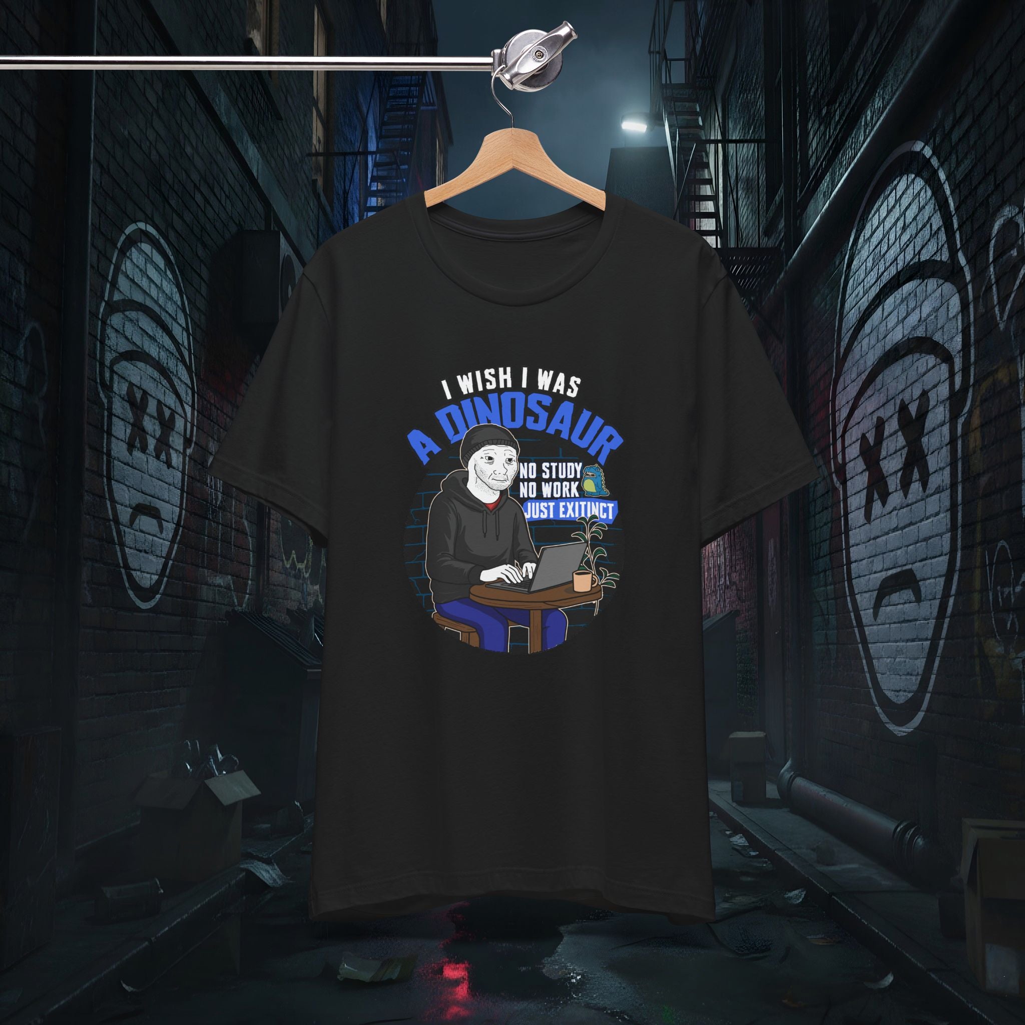 I Wish I Was A Dinosaur - Premium Doomer Graphic Tee