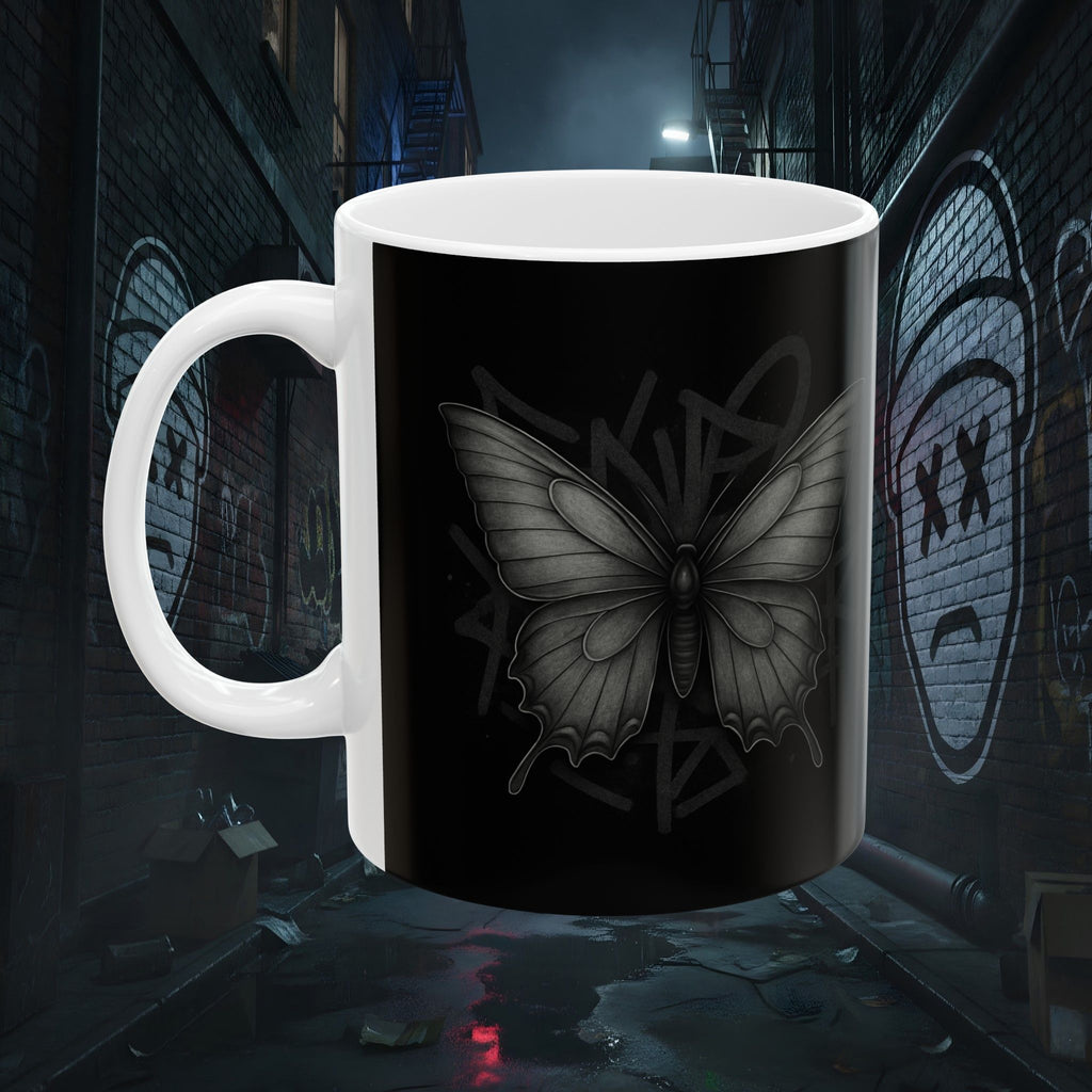 Concrete Wings Dark Ceramic Mug