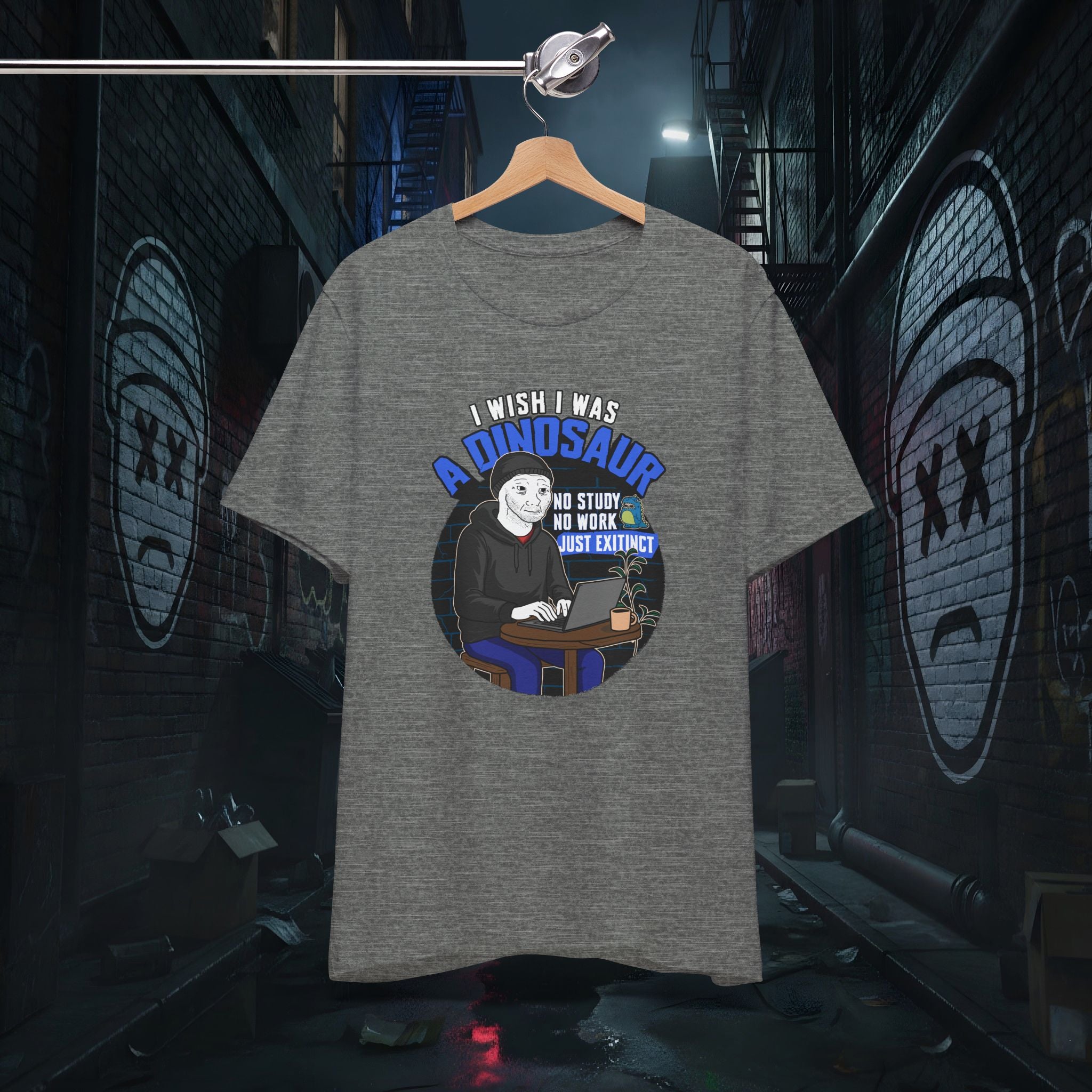 I Wish I Was A Dinosaur - Premium Doomer Graphic Tee