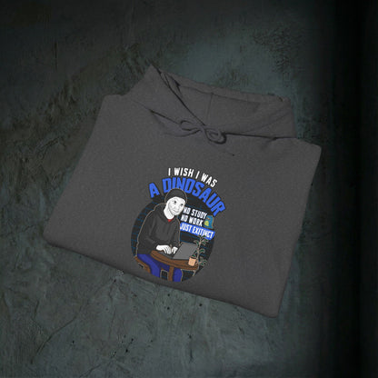 I Wish I Was A Dinosaur - Premium Graphic Hoodie (Doomer Aesthetic)