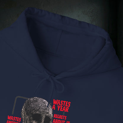 Wasted Another Year - Premium Graphic Hoodie (Doomer Aesthetic)