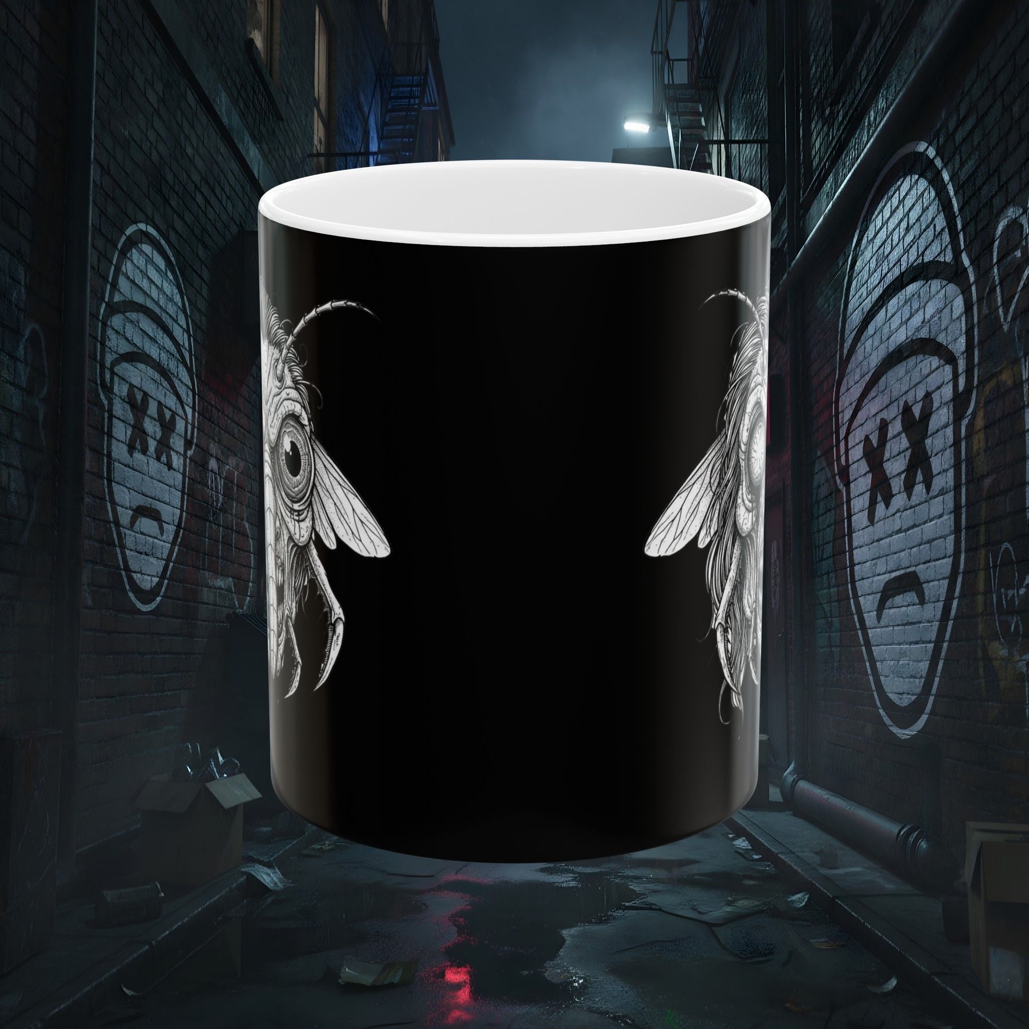 Fly-Head Dark Ceramic Mug