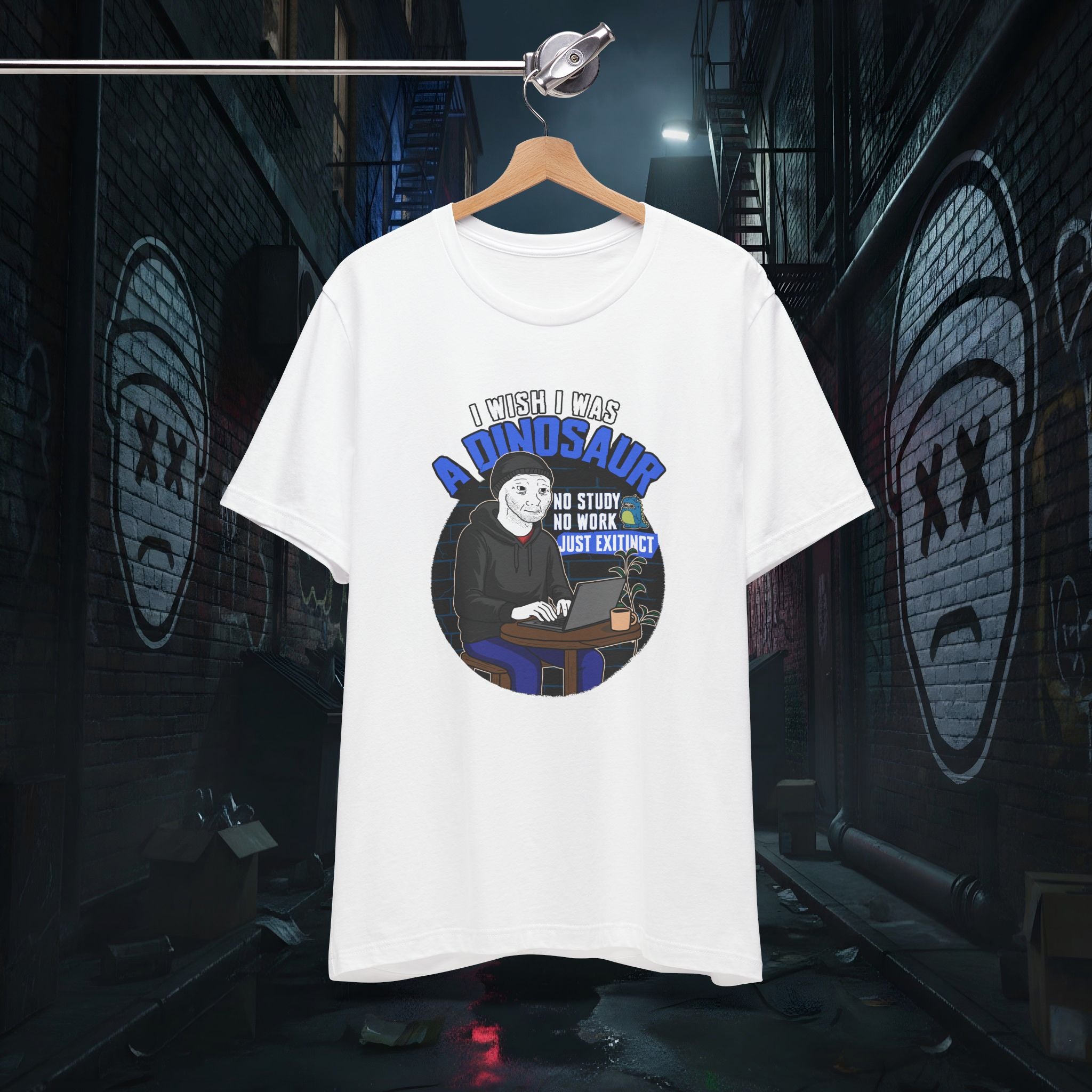 I Wish I Was A Dinosaur - Premium Doomer Graphic Tee