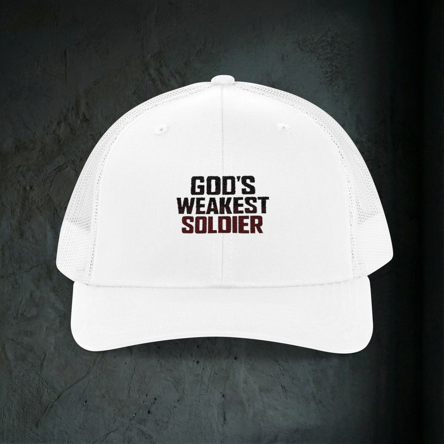 God's Weakest Soldier - Premium Doomer Trucker Hat
