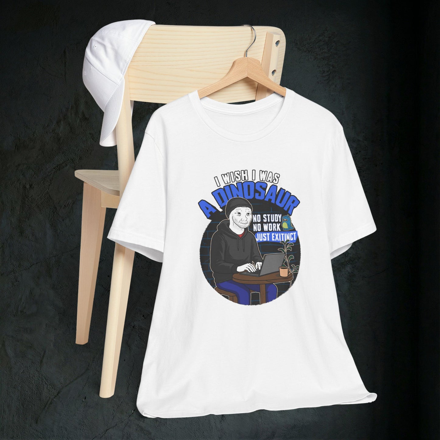 I Wish I Was A Dinosaur - Premium Graphic Tee (Doomer Aesthetic)