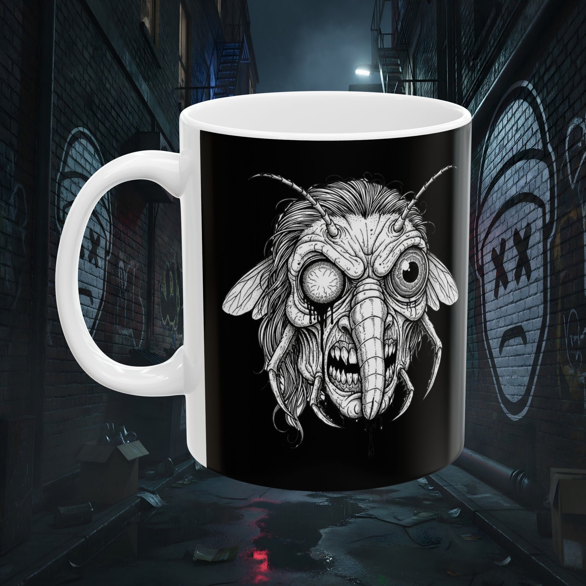 Fly-Head Dark Ceramic Mug