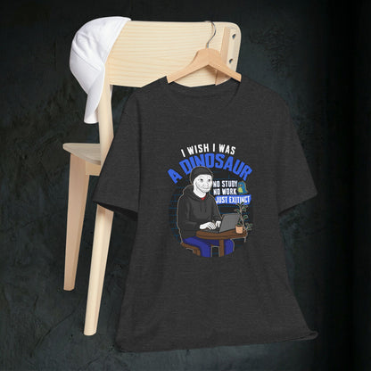 I Wish I Was A Dinosaur - Premium Graphic Tee (Doomer Aesthetic)