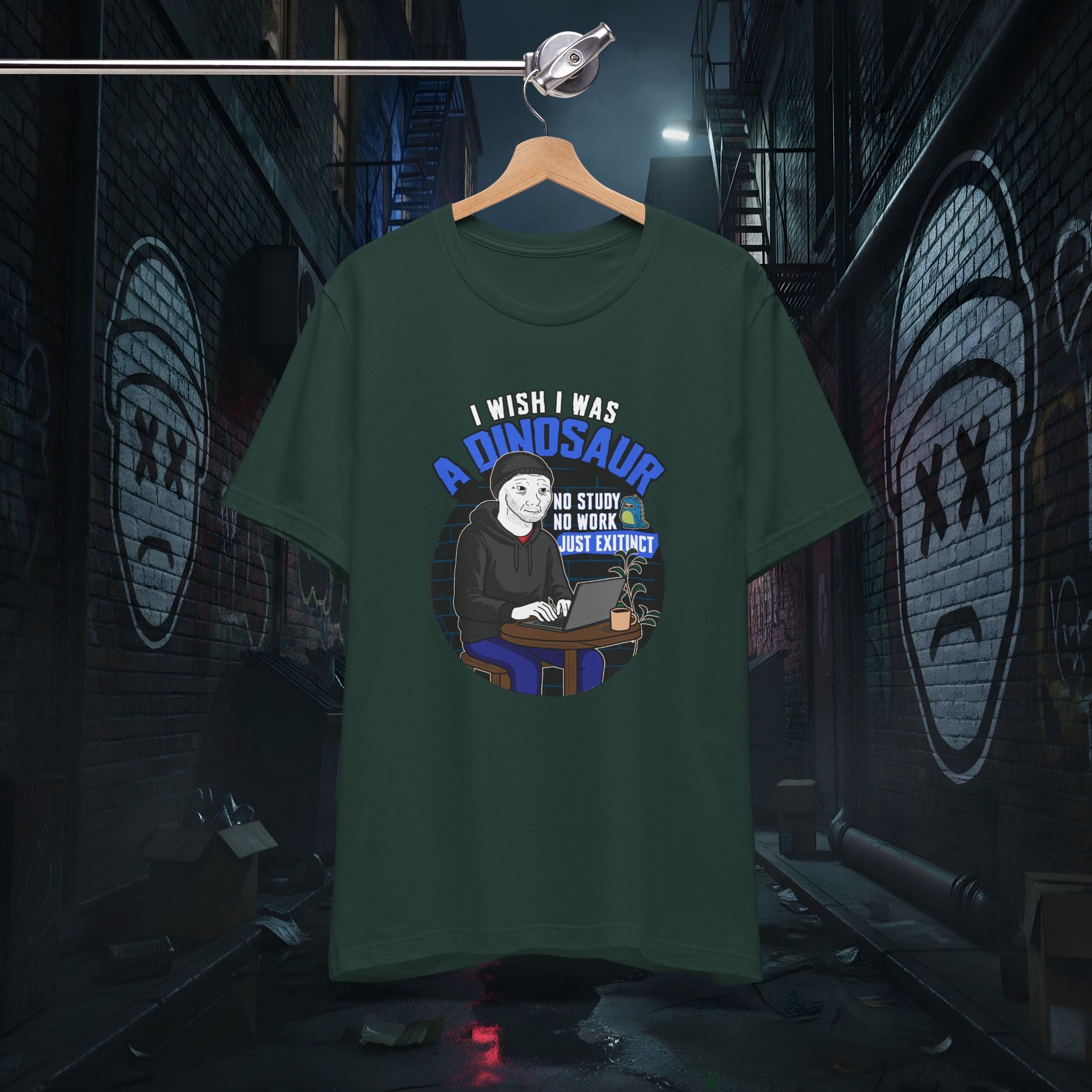 I Wish I Was A Dinosaur - Premium Doomer Graphic Tee