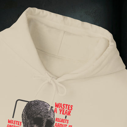 Wasted Another Year - Premium Graphic Hoodie (Doomer Aesthetic)