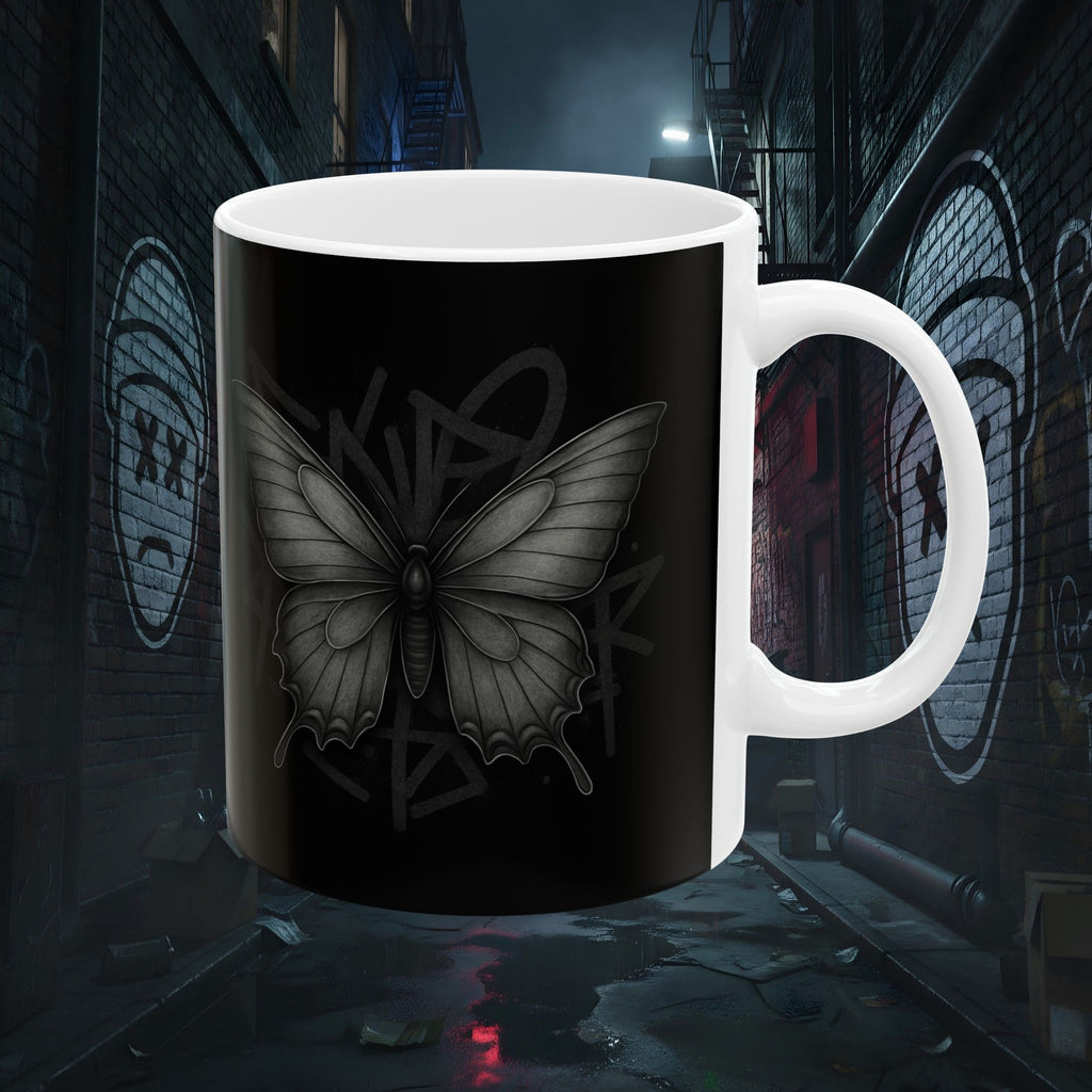 Concrete Wings Dark Ceramic Mug