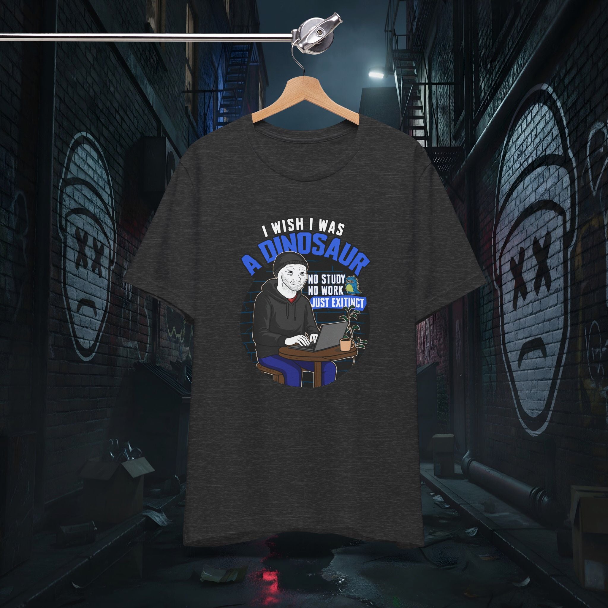 I Wish I Was A Dinosaur - Premium Doomer Graphic Tee