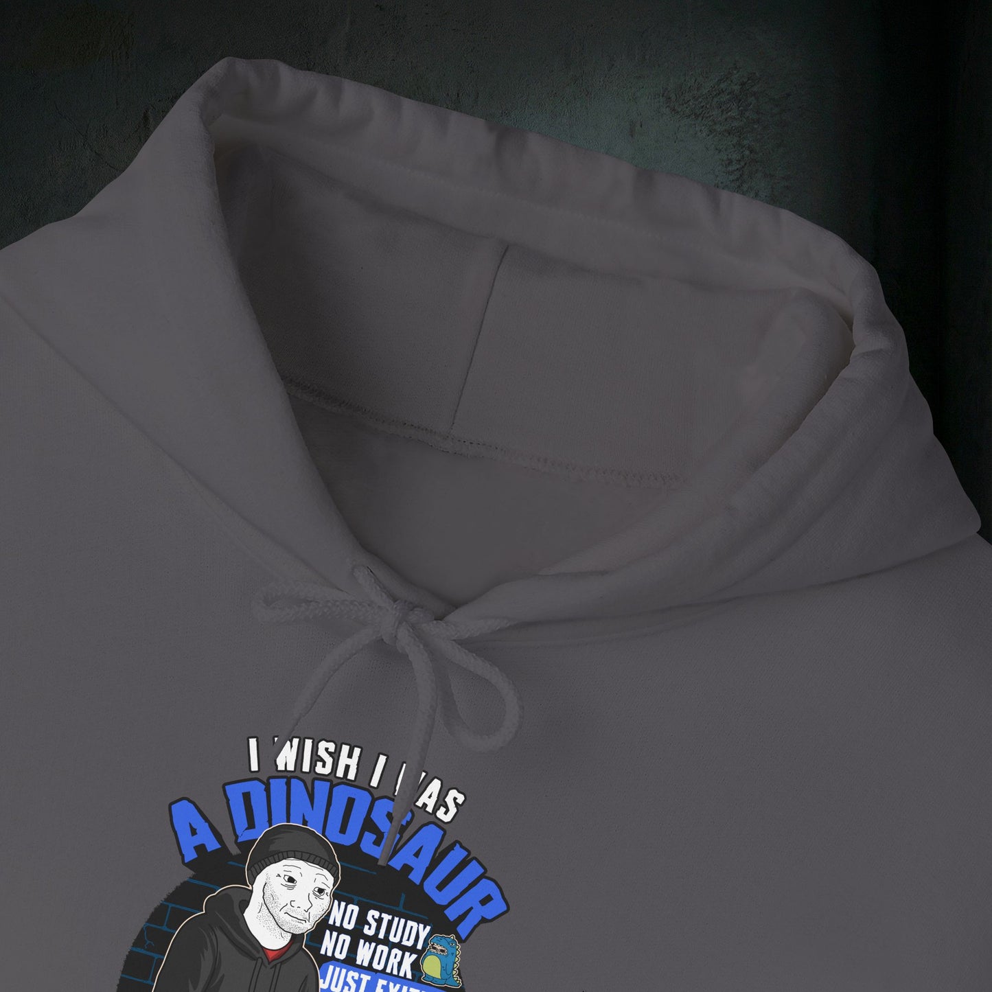 I Wish I Was A Dinosaur - Premium Graphic Hoodie (Doomer Aesthetic)