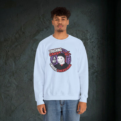 Touching Grass Is Not Enough I Need A Hug - Graphic Sweatshirt