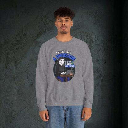 I Wish I Was A Dinosaur - Graphic Sweatshirt (Doomer Aesthetic)