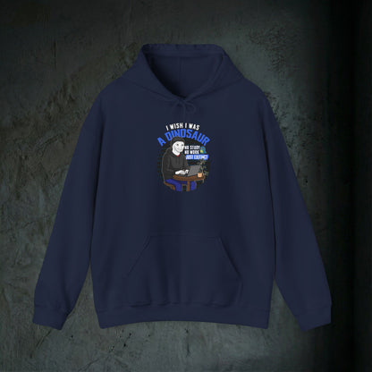 I Wish I Was A Dinosaur - Premium Graphic Hoodie (Doomer Aesthetic)