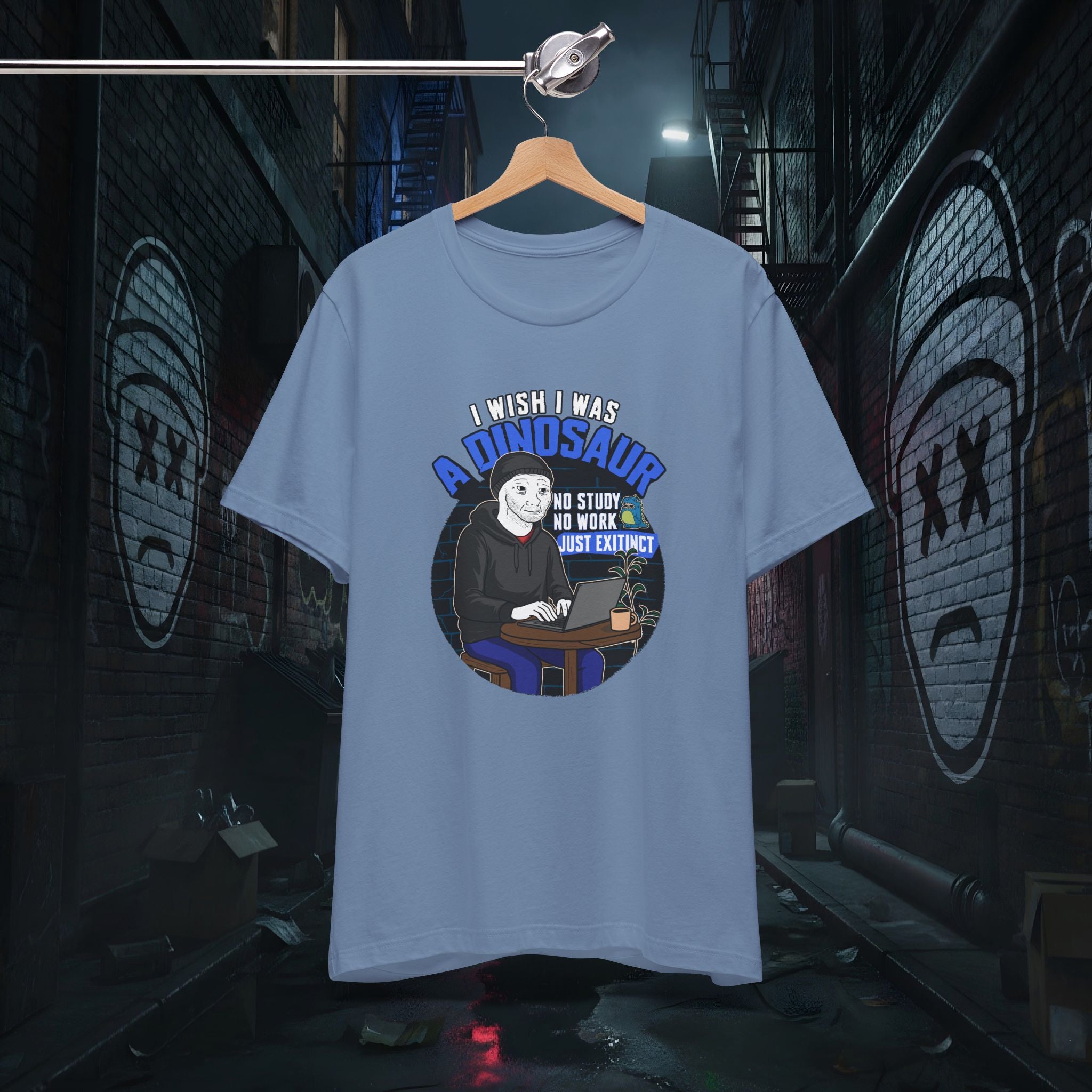 I Wish I Was A Dinosaur - Premium Doomer Graphic Tee