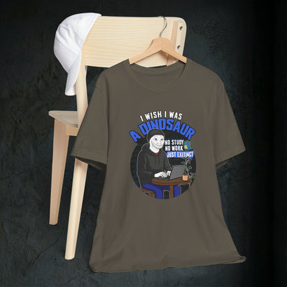 I Wish I Was A Dinosaur - Premium Graphic Tee (Doomer Aesthetic)