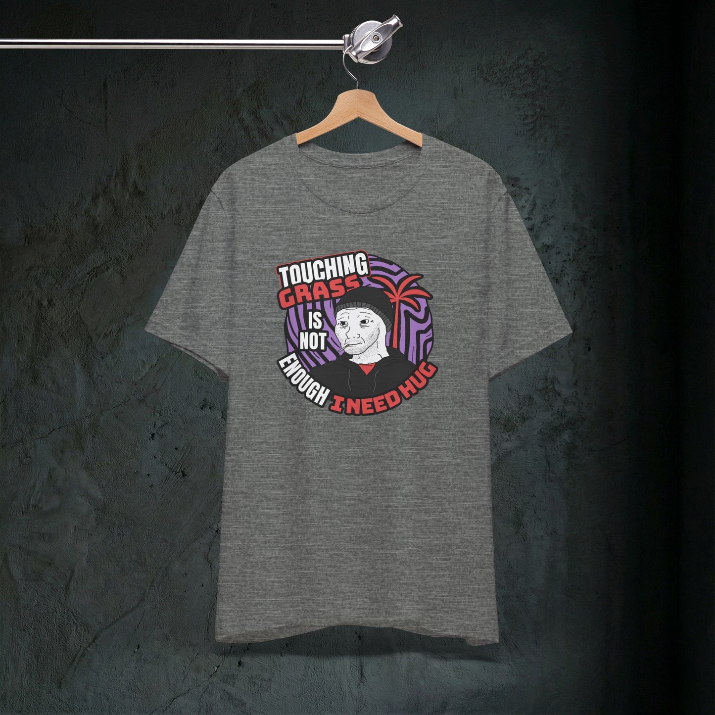 Touching Grass Is Not Enough I Need A Hug - Premium Graphic Tee