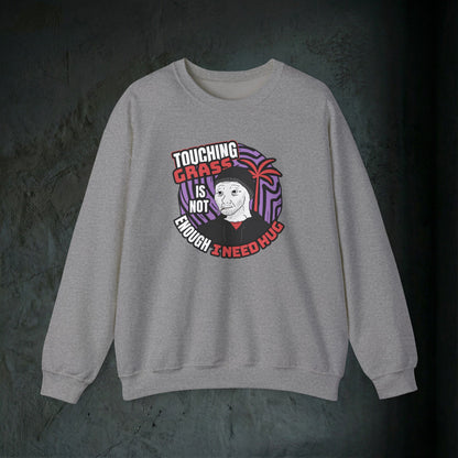 Touching Grass Is Not Enough I Need A Hug - Graphic Sweatshirt