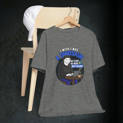 I Wish I Was A Dinosaur - Premium Graphic Tee (Doomer Aesthetic)