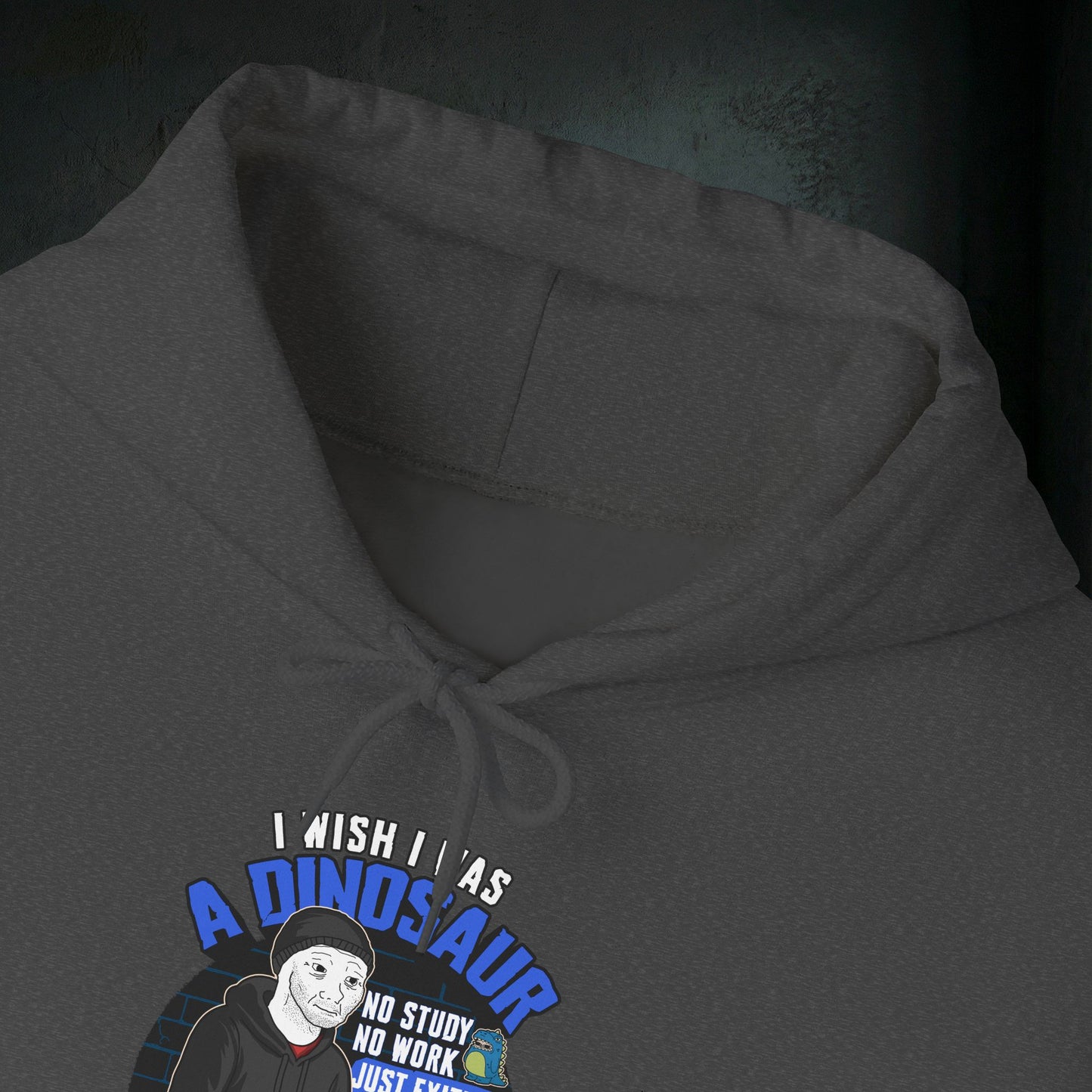 I Wish I Was A Dinosaur - Premium Graphic Hoodie (Doomer Aesthetic)