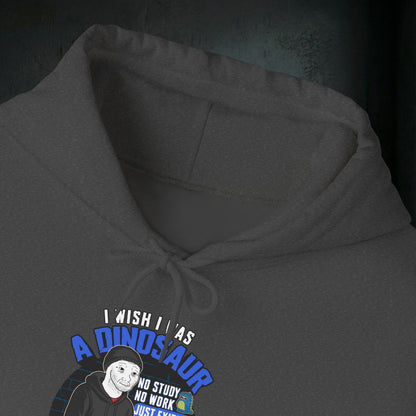 I Wish I Was A Dinosaur - Premium Graphic Hoodie (Doomer Aesthetic)