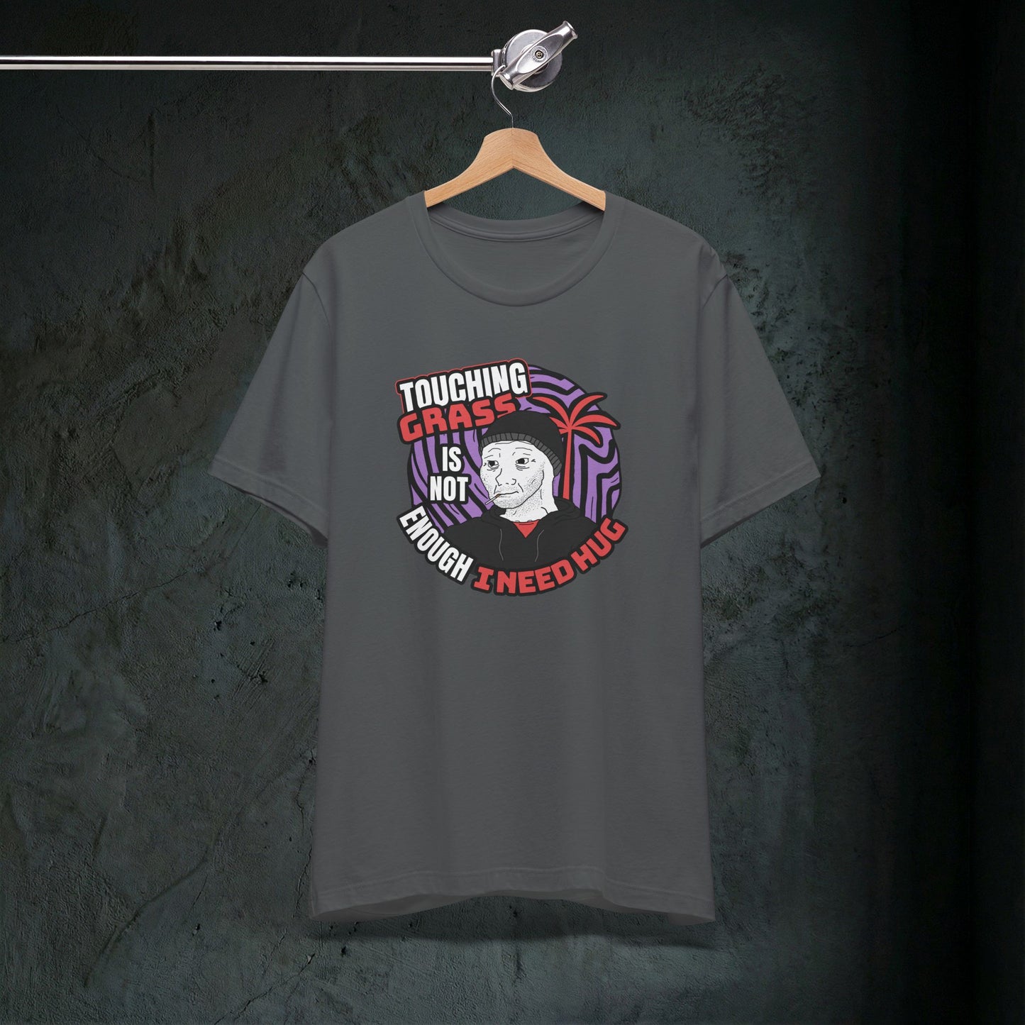 Touching Grass Is Not Enough I Need A Hug - Premium Graphic Tee