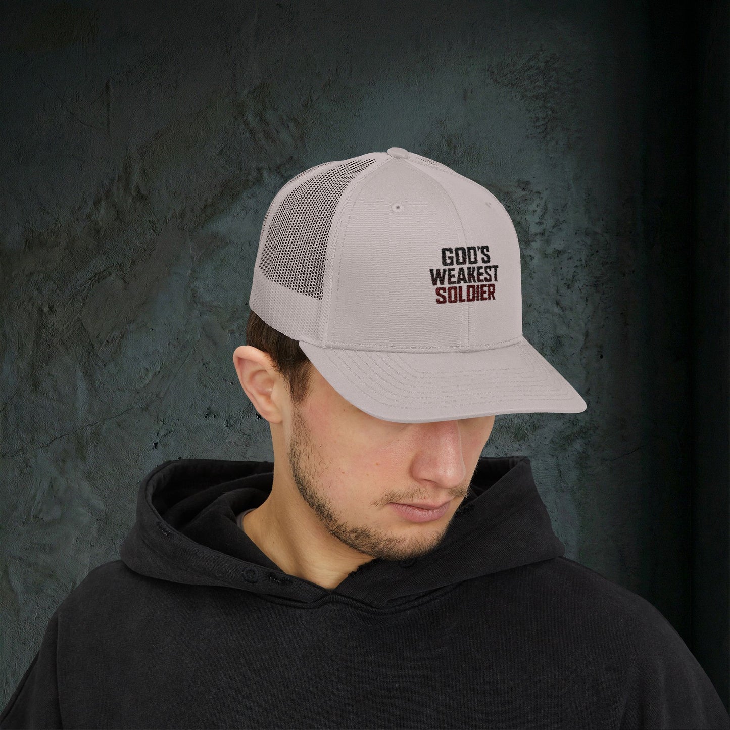 God's Weakest Soldier - Premium Doomer Trucker Hat
