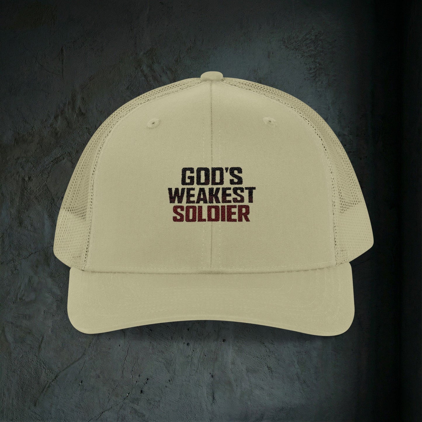 God's Weakest Soldier - Premium Doomer Trucker Hat