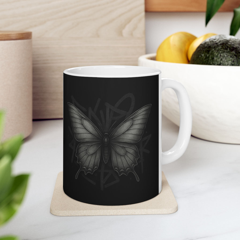 Concrete Wings Dark Ceramic Mug