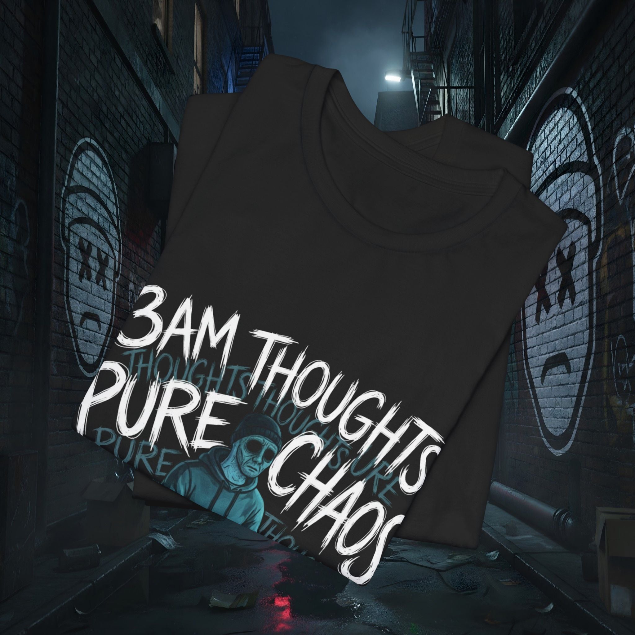 3 AM Thoughts Tee - Pure Chaos Doomer Graphic