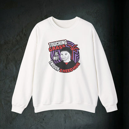 Touching Grass Is Not Enough I Need A Hug - Graphic Sweatshirt