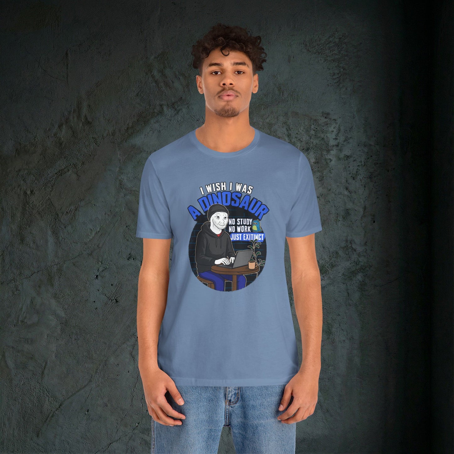 I Wish I Was A Dinosaur - Premium Graphic Tee (Doomer Aesthetic)