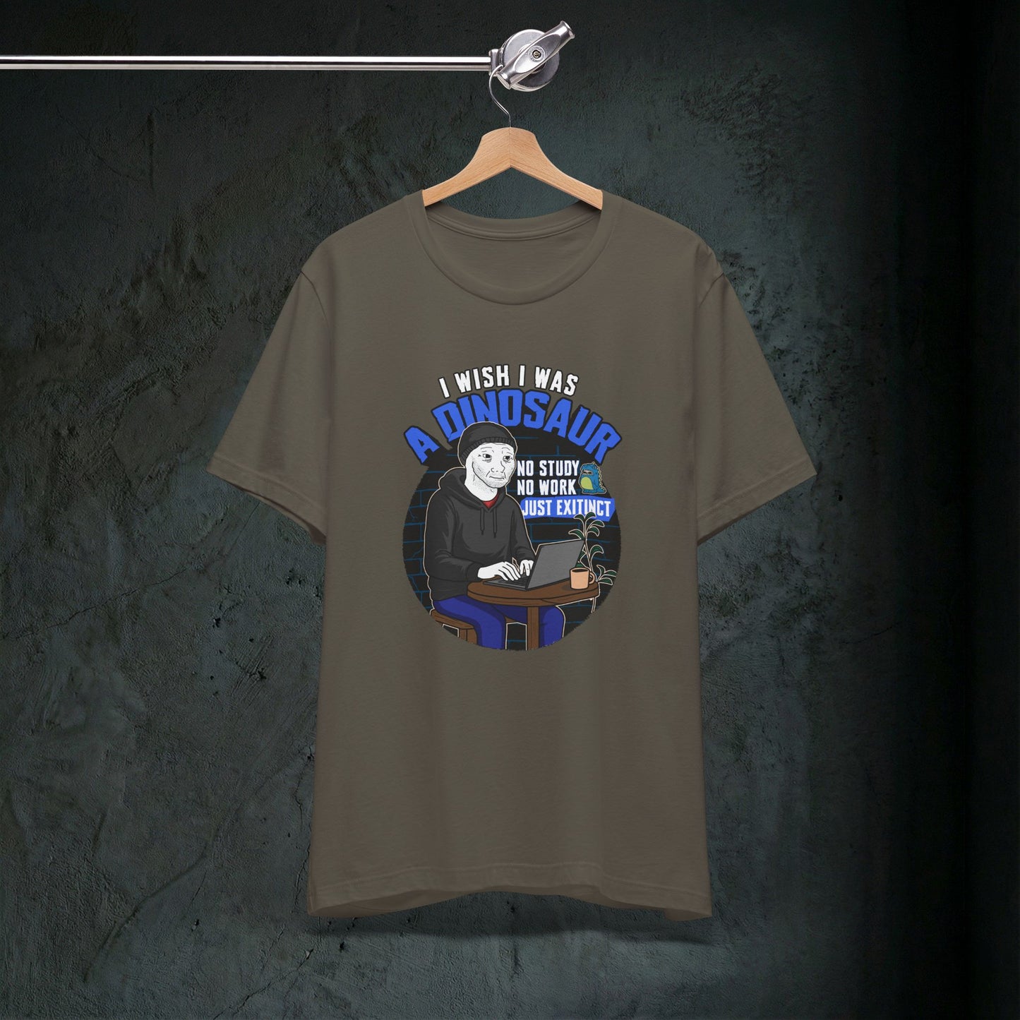 I Wish I Was A Dinosaur - Premium Graphic Tee (Doomer Aesthetic)