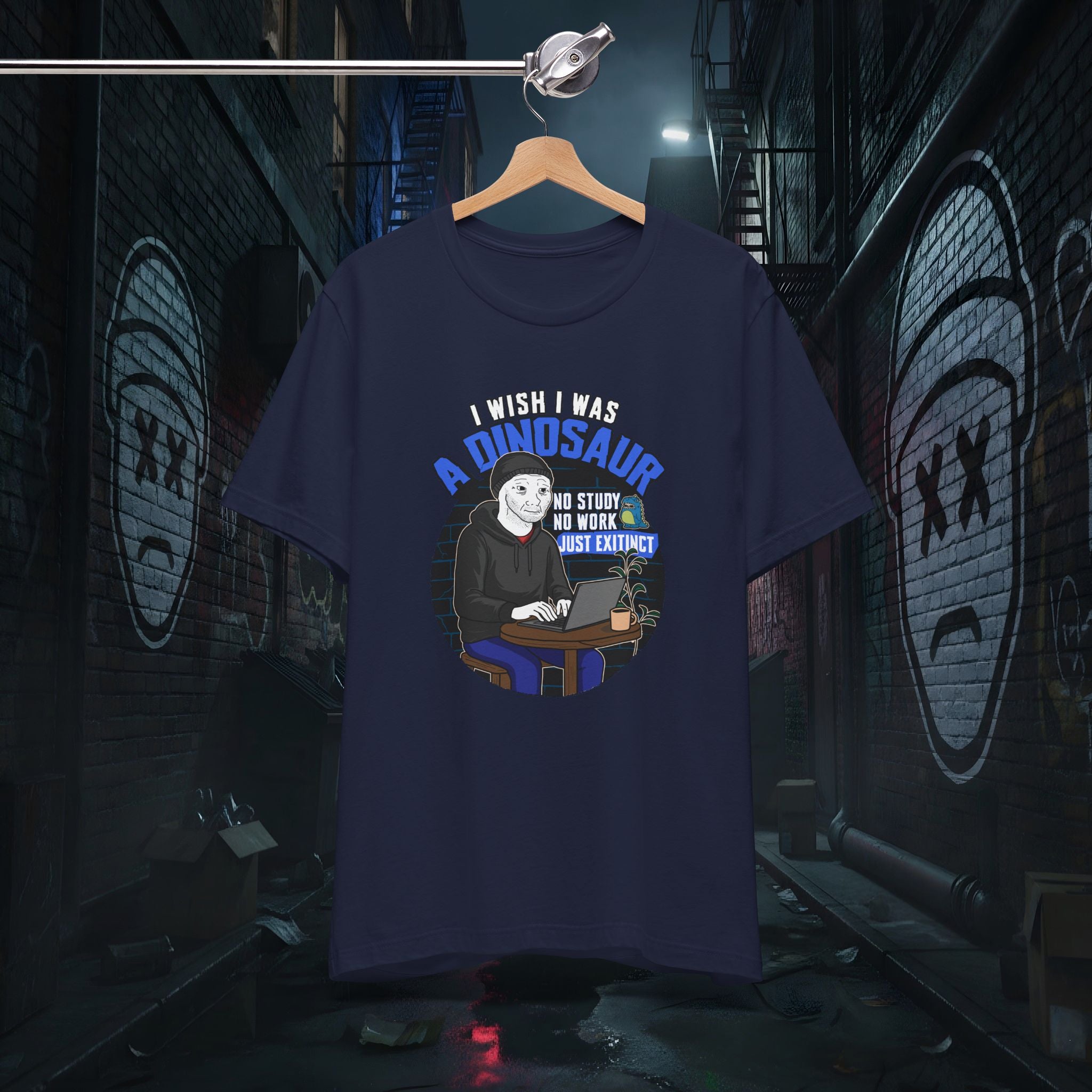 I Wish I Was A Dinosaur - Premium Doomer Graphic Tee