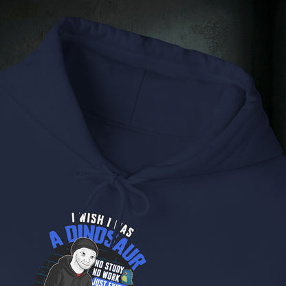 I Wish I Was A Dinosaur - Premium Graphic Hoodie (Doomer Aesthetic)