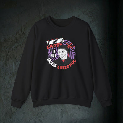 Touching Grass Is Not Enough I Need A Hug - Graphic Sweatshirt