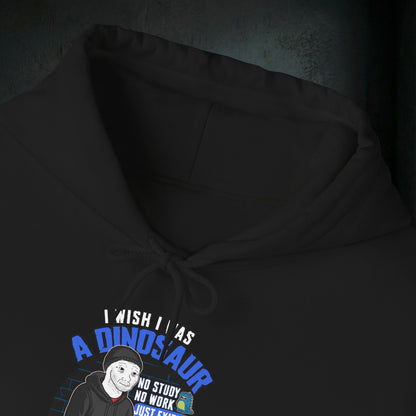 I Wish I Was A Dinosaur - Premium Graphic Hoodie (Doomer Aesthetic)
