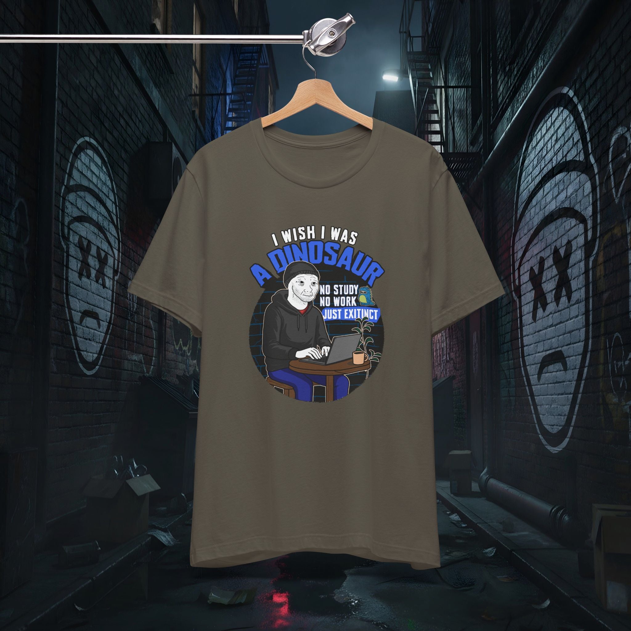 I Wish I Was A Dinosaur - Premium Doomer Graphic Tee