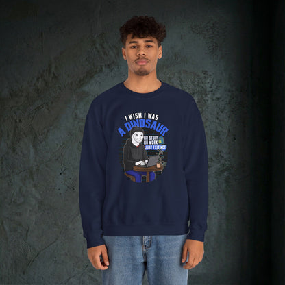 I Wish I Was A Dinosaur - Graphic Sweatshirt (Doomer Aesthetic)