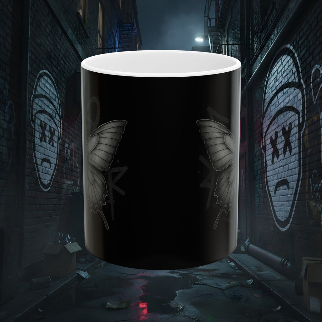 Concrete Wings Dark Ceramic Mug