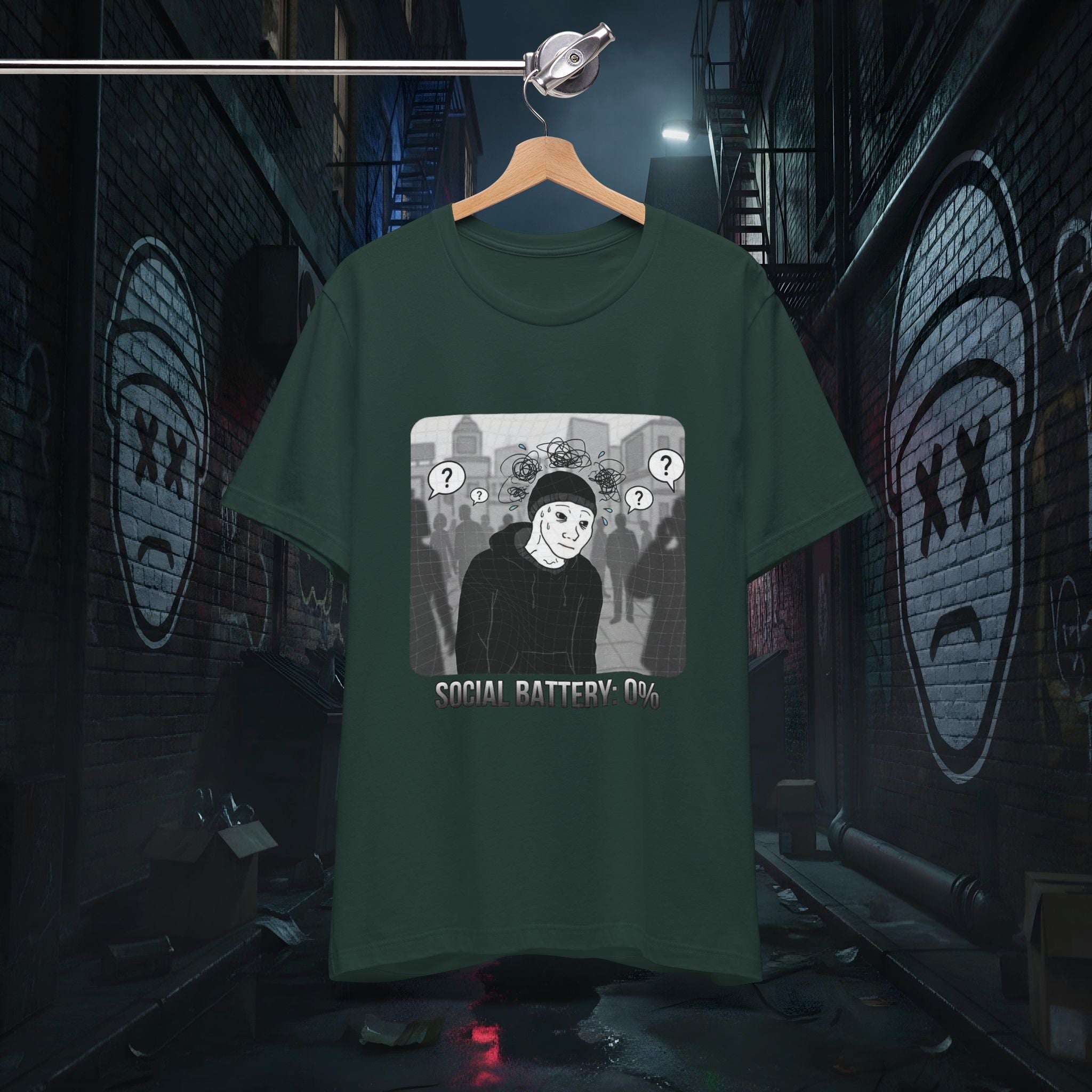 Social Battery 0% - Introvert Premium Graphic Tee