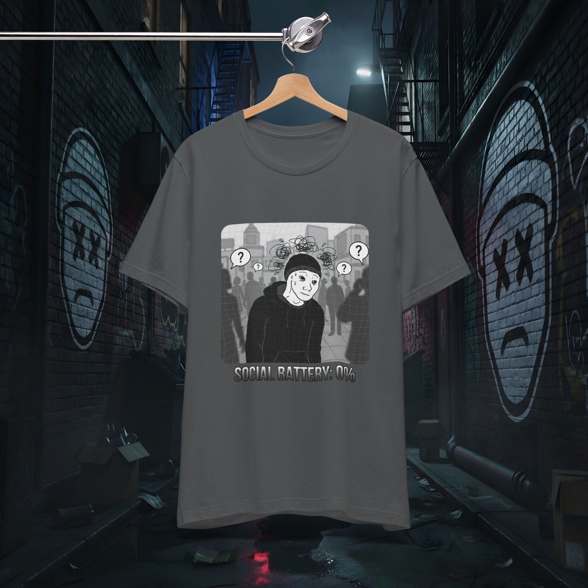 Social Battery 0% - Introvert Premium Graphic Tee