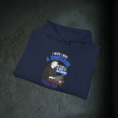 I Wish I Was A Dinosaur - Premium Graphic Hoodie (Doomer Aesthetic)