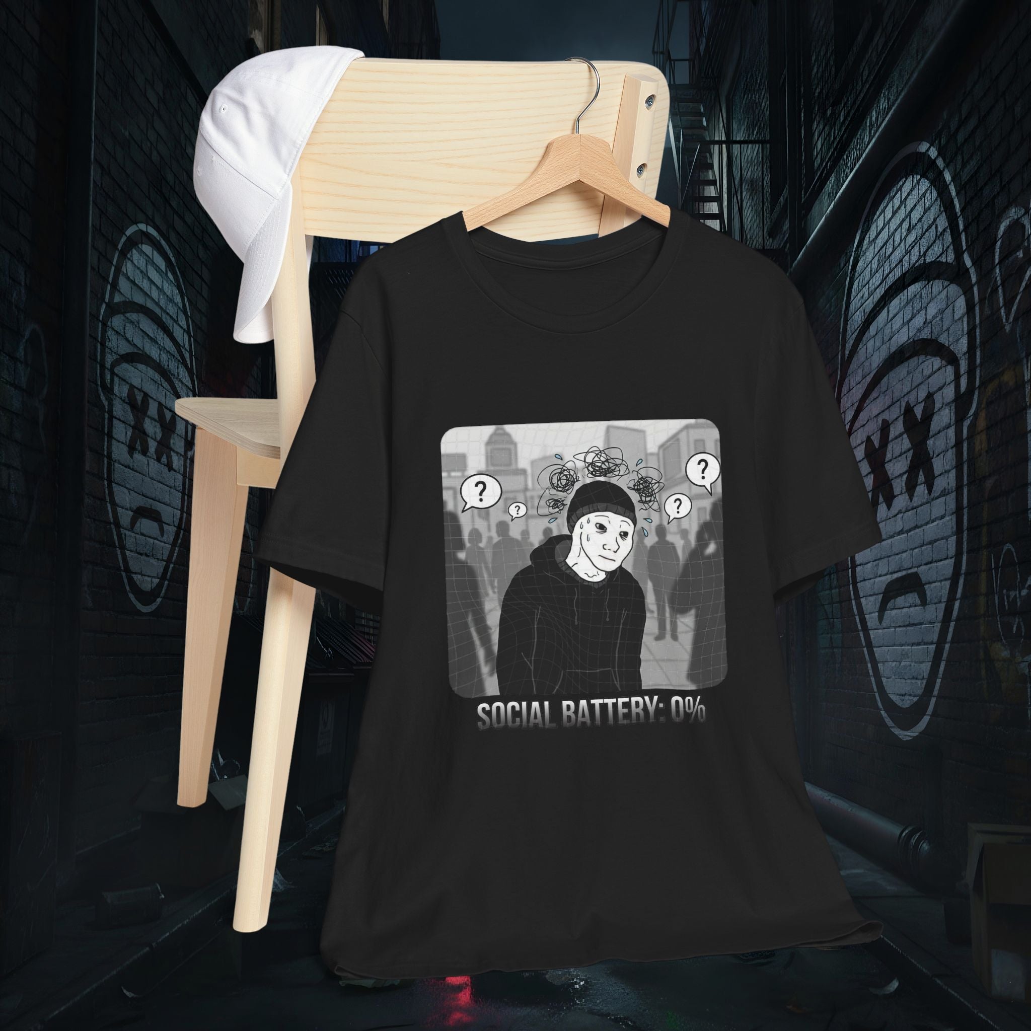 Social Battery 0% - Introvert Premium Graphic Tee