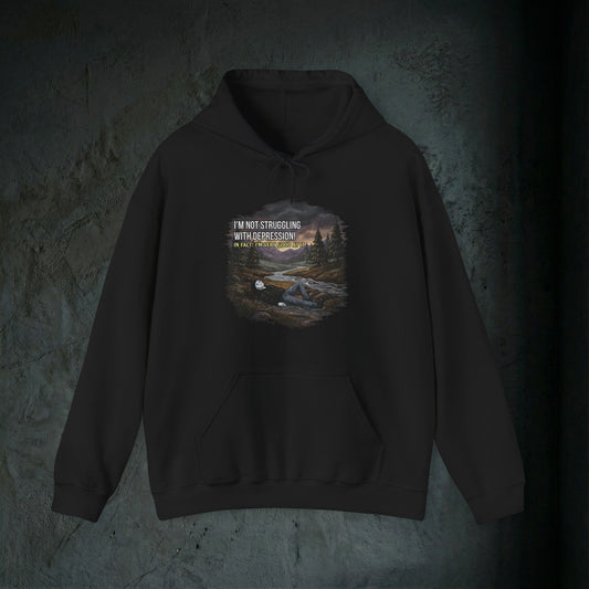 I'm Not Struggling With Depression - Premium Graphic Hoodie (Doomer Humor)